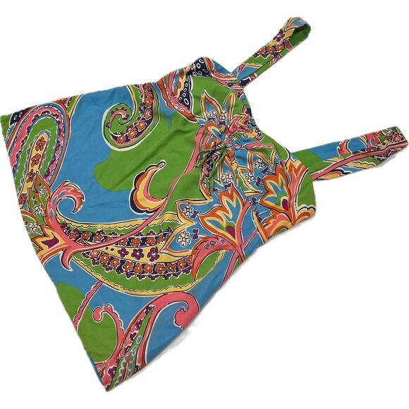 Lilly Pulitzer Clarissa Silk Tropical Paisley Pattern Tank Top Size 0 - Picture 1 of 9